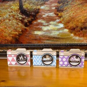 Wooden Camera Photo Frame Set of 3